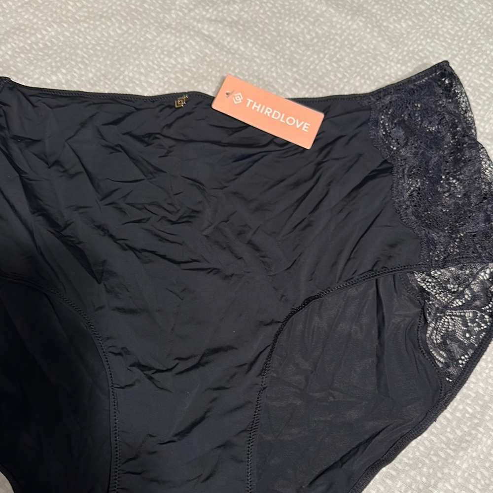 ThirdLove Black Lace High-Waist Briefs